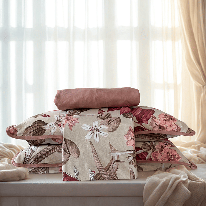 Par Fronha Malha Prime Algodao Rose