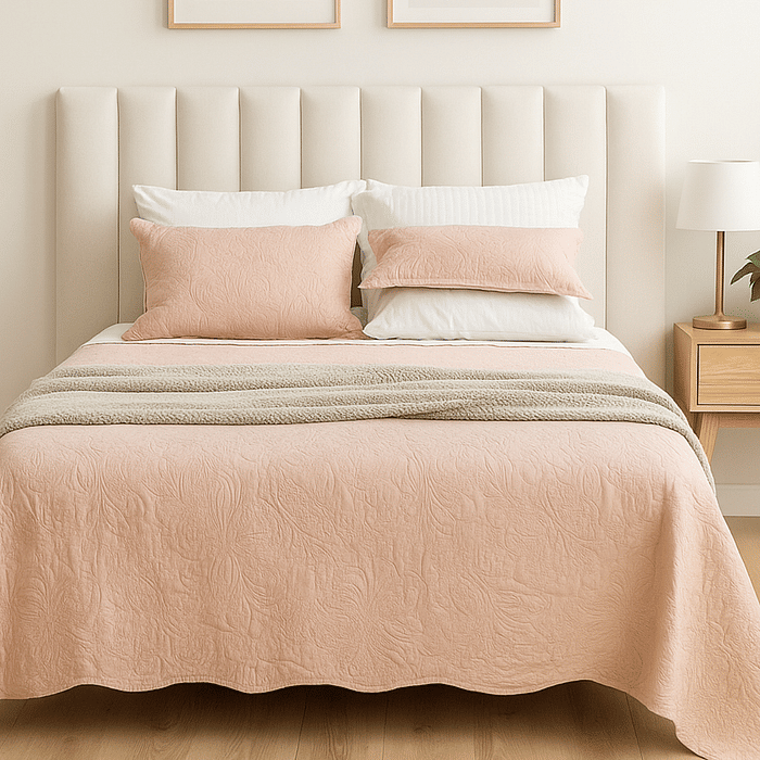 Kit Colcha Boutis Casal Blush
