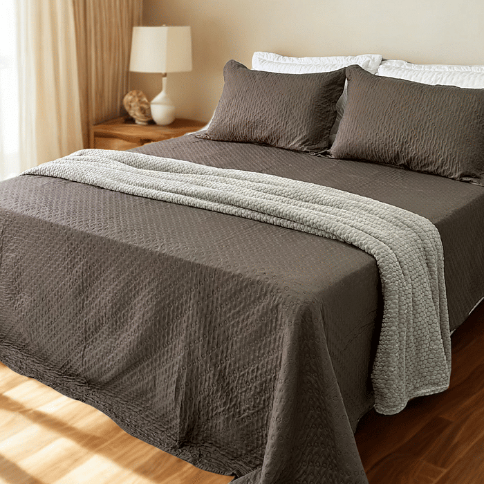 Kit Colcha Boutis Casal Cacau