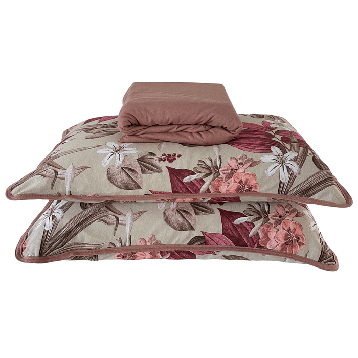 Jogo Malha Prime 2pc Solteiro 100% Algodão Rosê