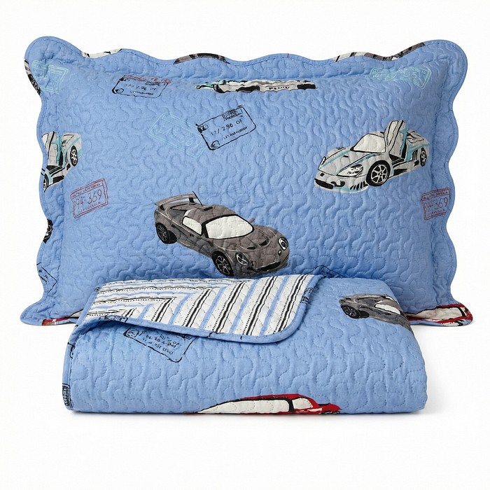 Kit Colcha Boutis Solteiro Carro