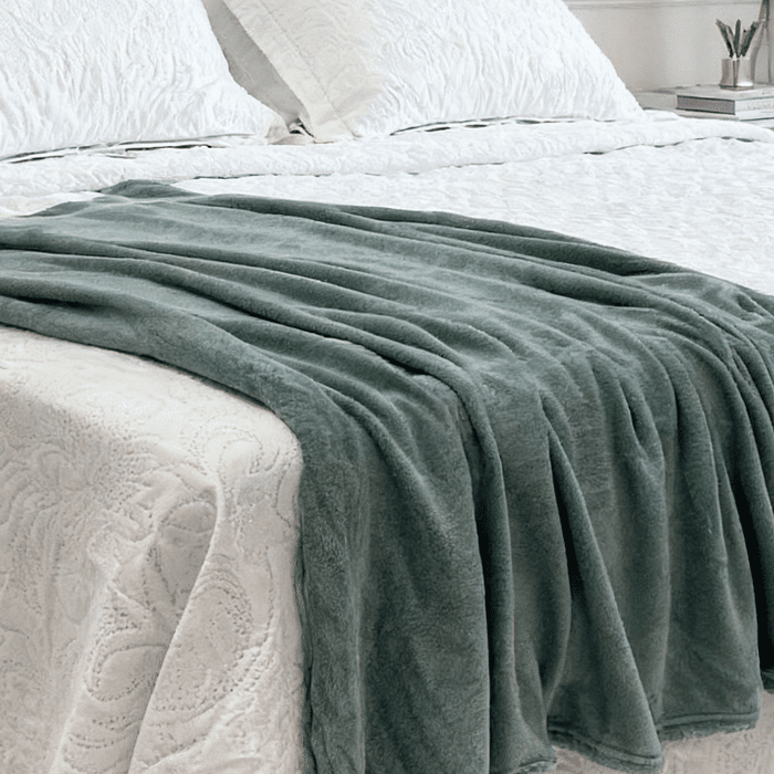 Manta Plush Casal Liso 180x200 Verde