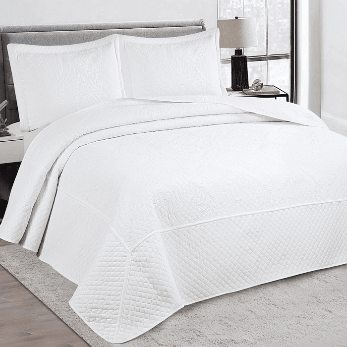 Kit Cobreleito Velvet Casal 3pc Branco