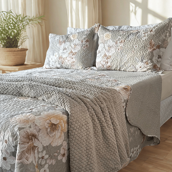 Kit Colcha Boutis Casal Campo