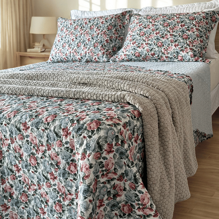 Kit Colcha Boutis King Silvestre