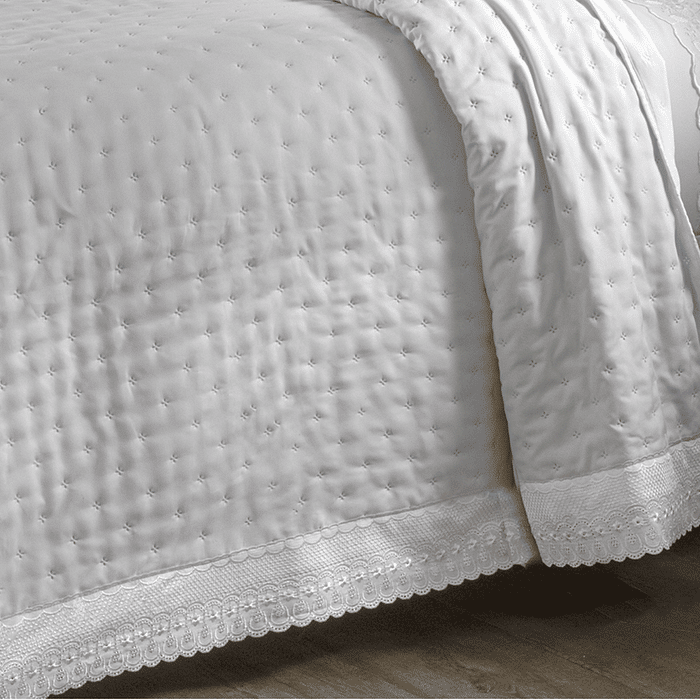 Kit Cobreleito Bordado Casal Bianco