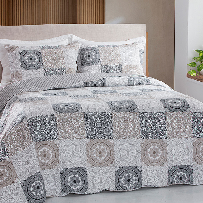 Kit Colcha Boutis Casal Hamptons