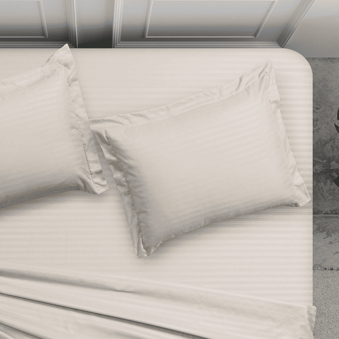 Jogo Duplo 4pc Queen Maquinetado Marfim