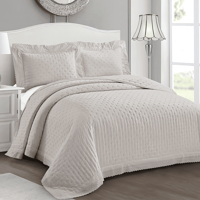 Kit Cobreleito Bordado Casal Grizzy