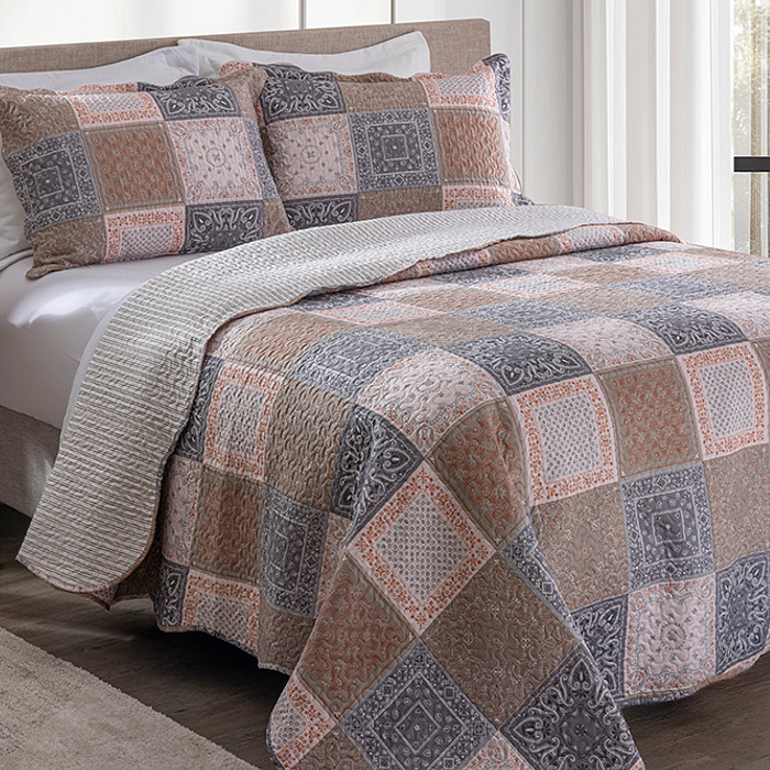 Kit Colcha Boutis Casal Charleston