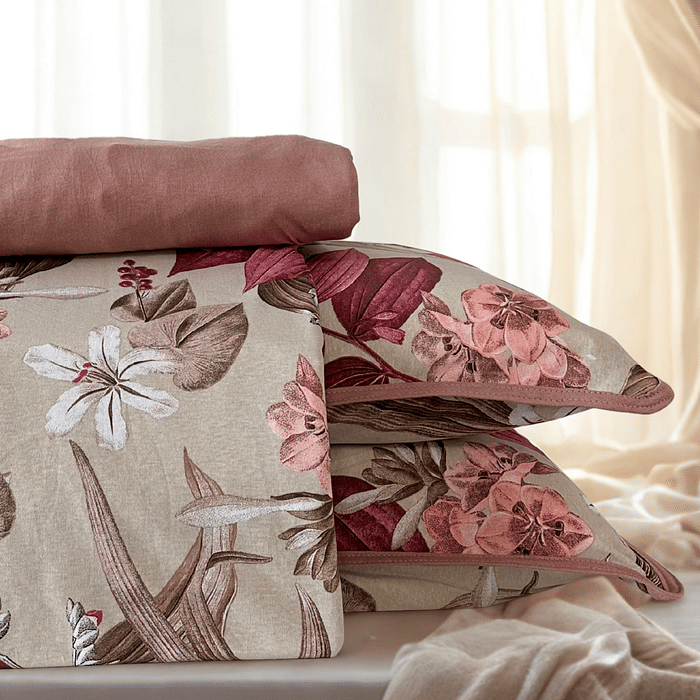 Par Fronha Malha Prime Algodao Rose