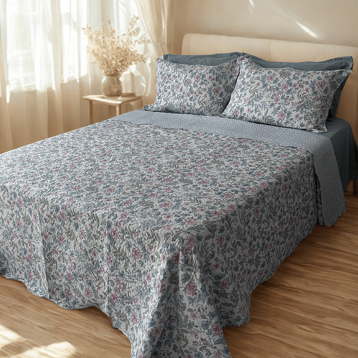 Kit Colcha Boutis Casal Serena