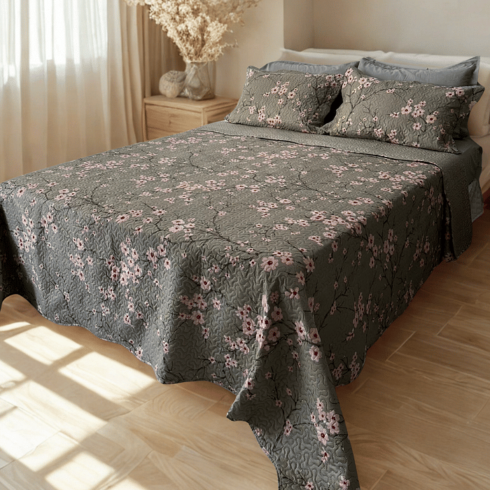 Kit Colcha Boutis Casal Encanto