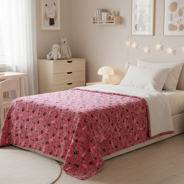 Manta Flannel Solteiro Brilha no Escuro 150x200 Bichinhos