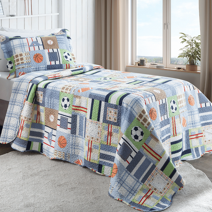 Kit Colcha Boutis Solteiro Bola