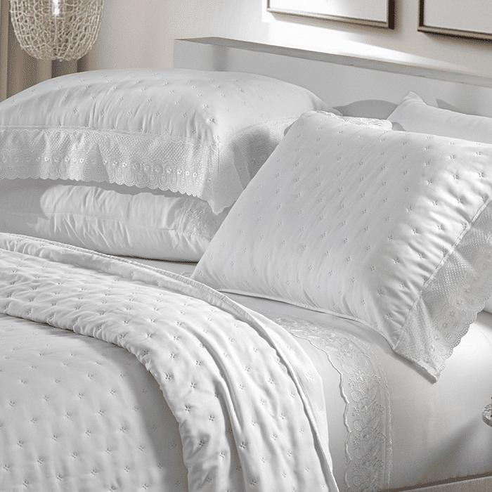 Kit Cobreleito Bordado Casal Bianco