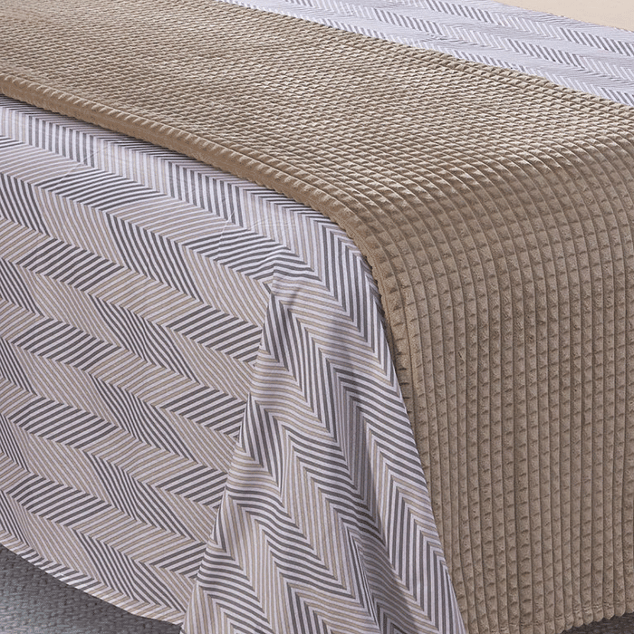 Jogo Duplo 150fios Puro Algodao 4pc Queen Bege