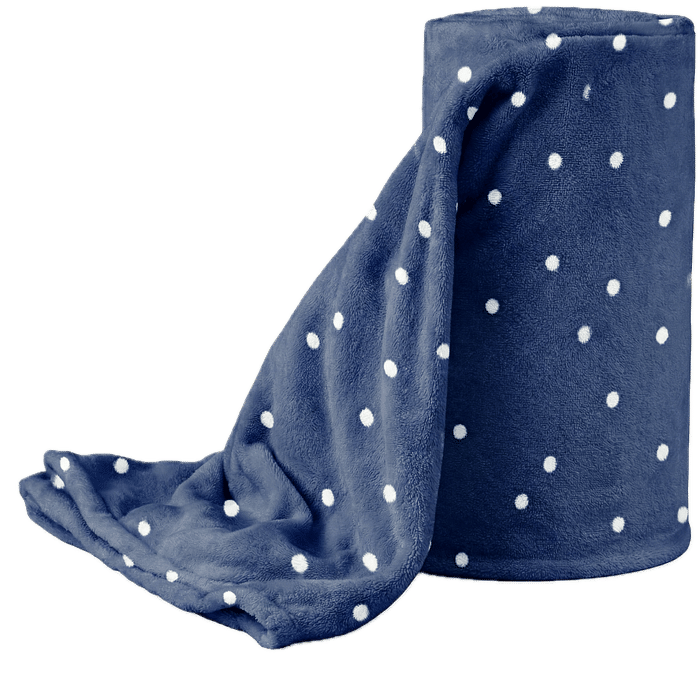 Manta Flannel Petit Poa Queen 220x240 Azul