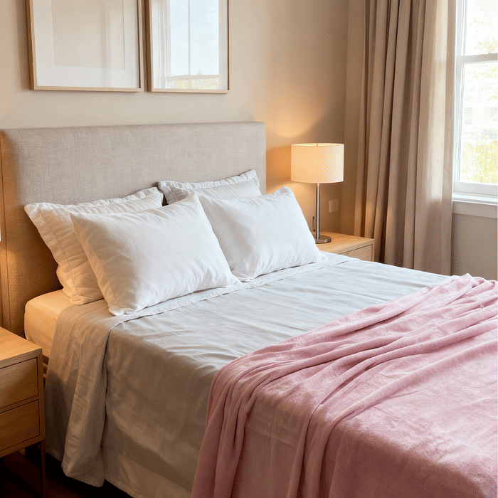 Manta Plush Queen Liso 220x240 Rosa