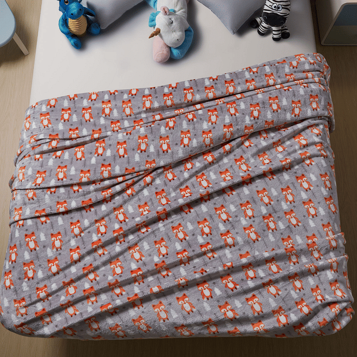Manta Flannel Solteiro Estampado 150x200 Raposa