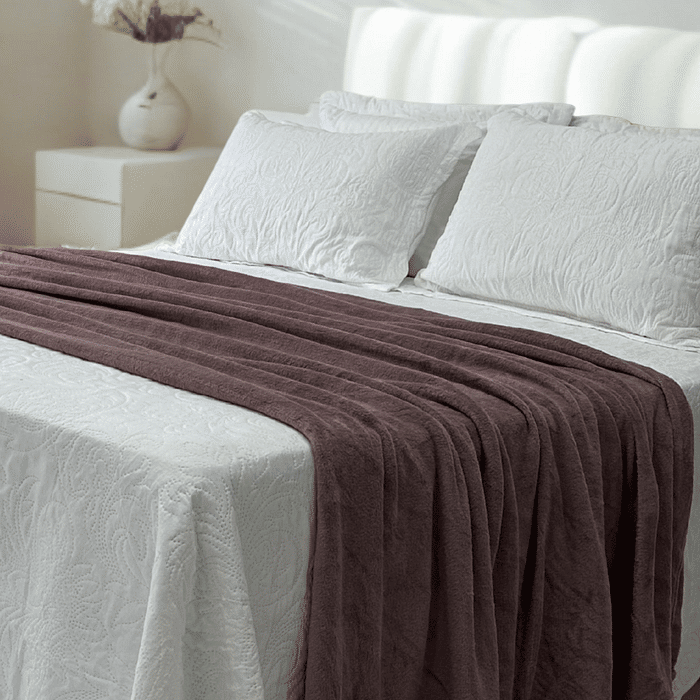 Manta Plush Casal Liso 180x200 Lavanda