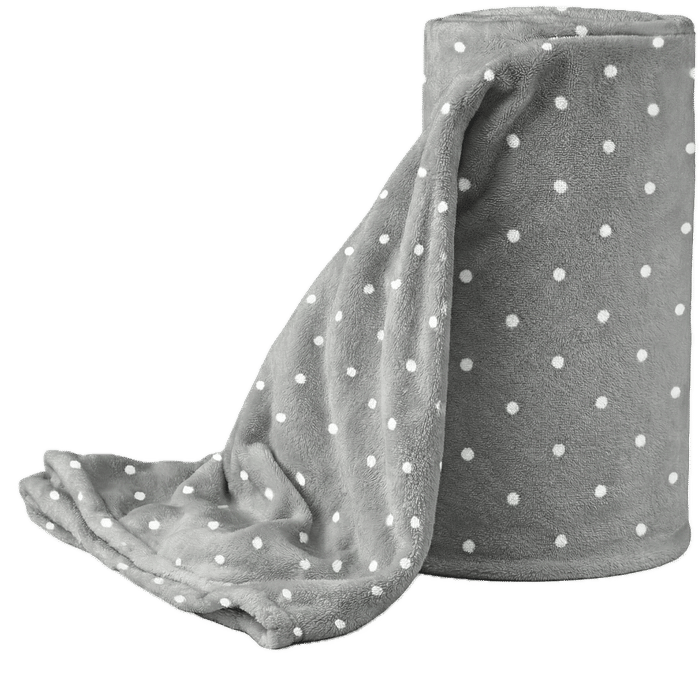 Manta Flannel Petit Poa Queen 220x240 Cinza