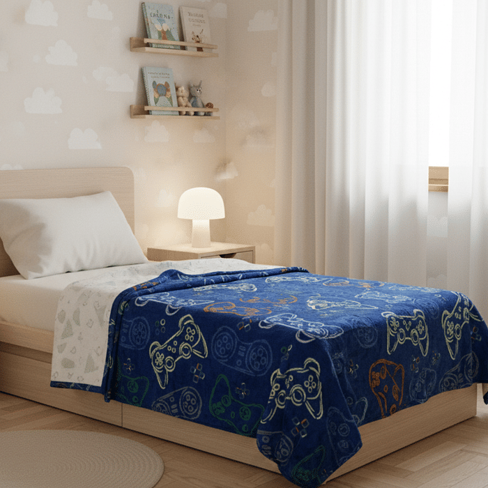 Manta Flannel Solteiro Estampado 150x200 Videogame