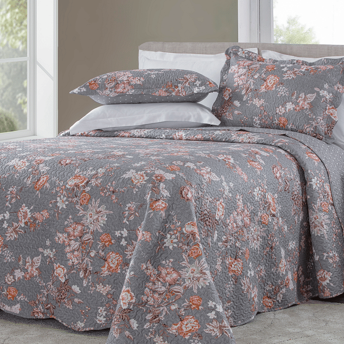 Kit Colcha Boutis Queen Roma