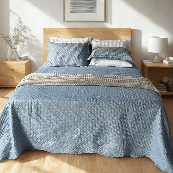 Kit Colcha Boutis Queen Oceano