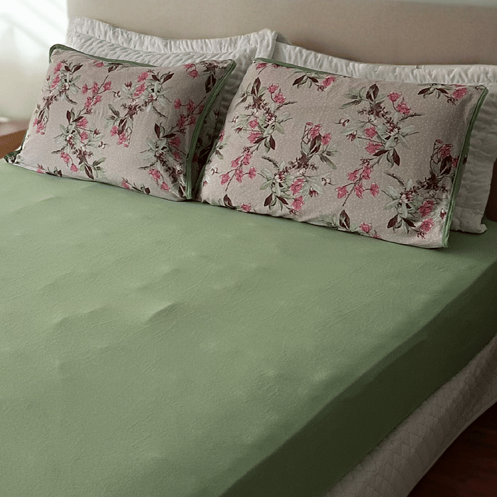Lencol Elastico Malha Prime Casal Verde