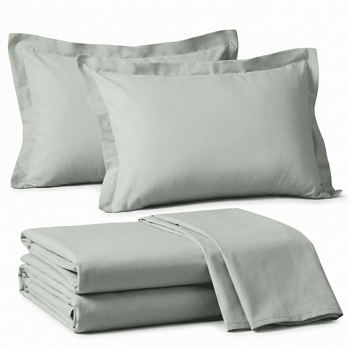 Jogo Duplo Percal 200fios 100% Algodao Queen 4pcs Verde
