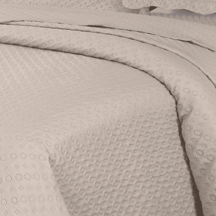 Kit Colcha Boutis Casal Areia