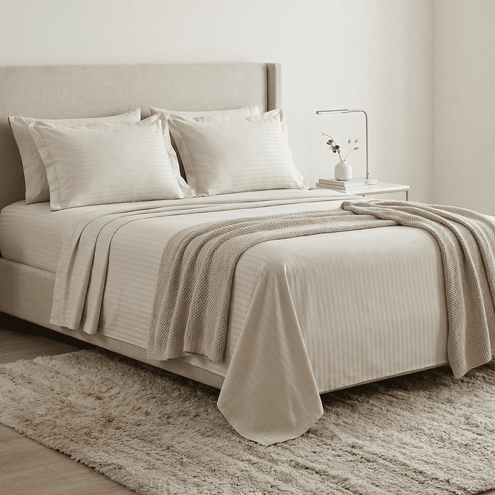 Jogo Duplo 4pc Queen Maquinetado Marfim