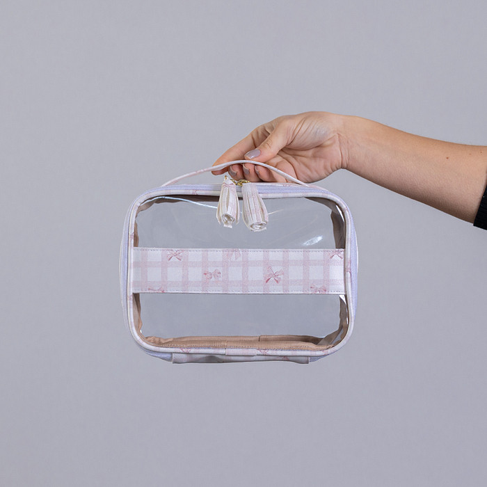 Necessaire Nena P Estampa Laço e Xadrez