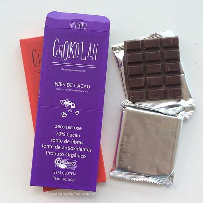 Chocolate Nibs de Cacau 70% 80g 2 barras de 40g