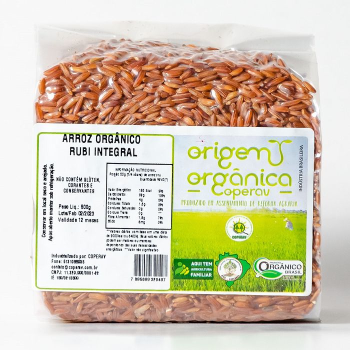 Arroz Vermelho 500 g Vácuo  - Origem Orgânica