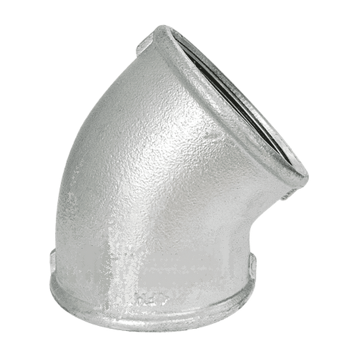 COTOVELO 45° FEMEA GALVANIZADO BSP