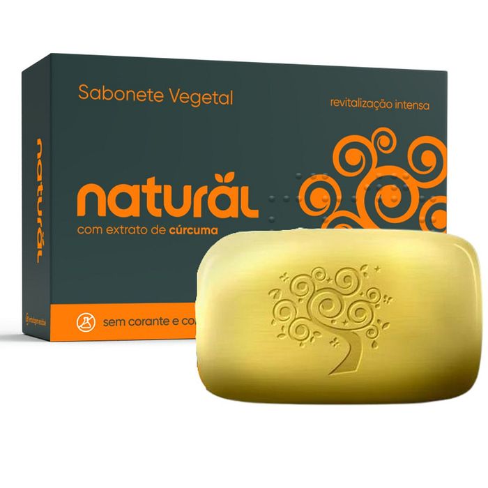 SABONETE VEGETAL COM EXTRATO DE CÚRCUMA NATURAL 80G