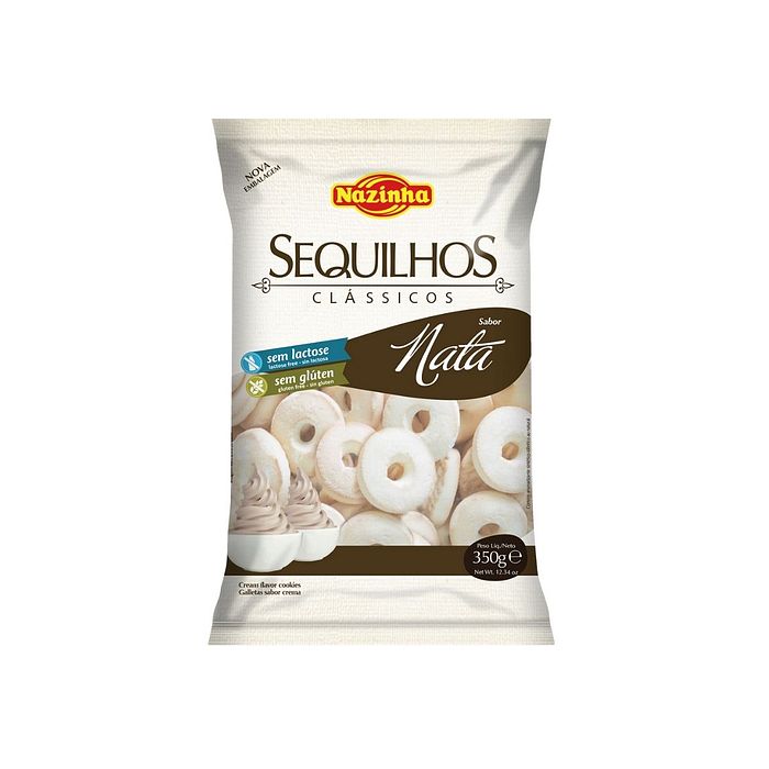 SEQUILHOS SABOR NATA SEM GLÚTEN NAZINHA 350G