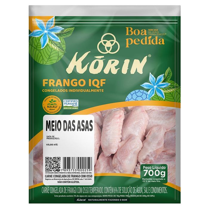 MEIO DAS ASAS KORIN PCT 700G