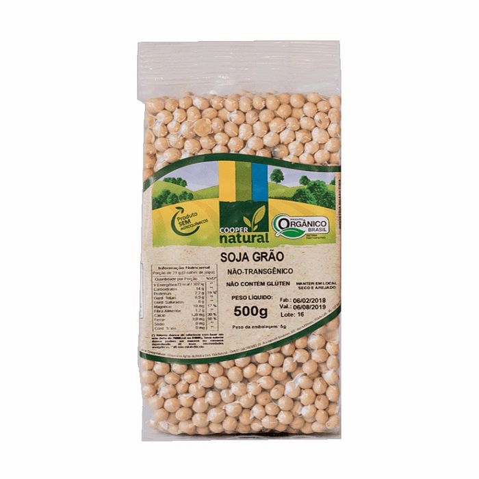 SOJA EM GRÃO ORGÂNICA COOPERNATURAL 500G