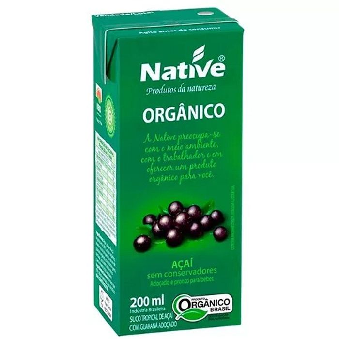 AÇAÍ COM GUARANÁ ORGÂNICO NATIVE 200ML