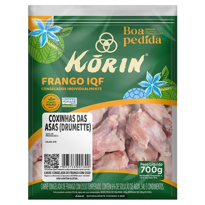 COXINHAS DAS ASAS(DRUMETTE)KORIN PCT 700G