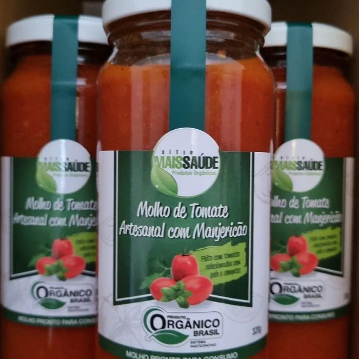 Molho de Tomate Orgânico Artesanal com Manjericão (320gr.)