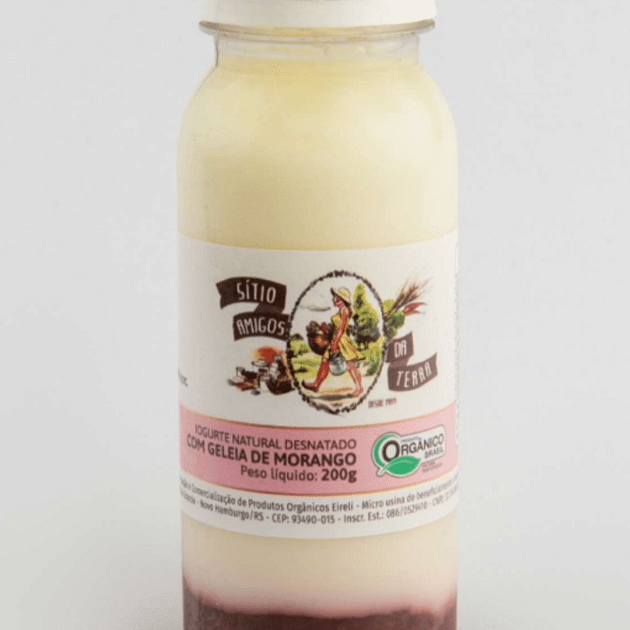 Iogurte Natural Desnatado Orgânico com Geleia de Morango