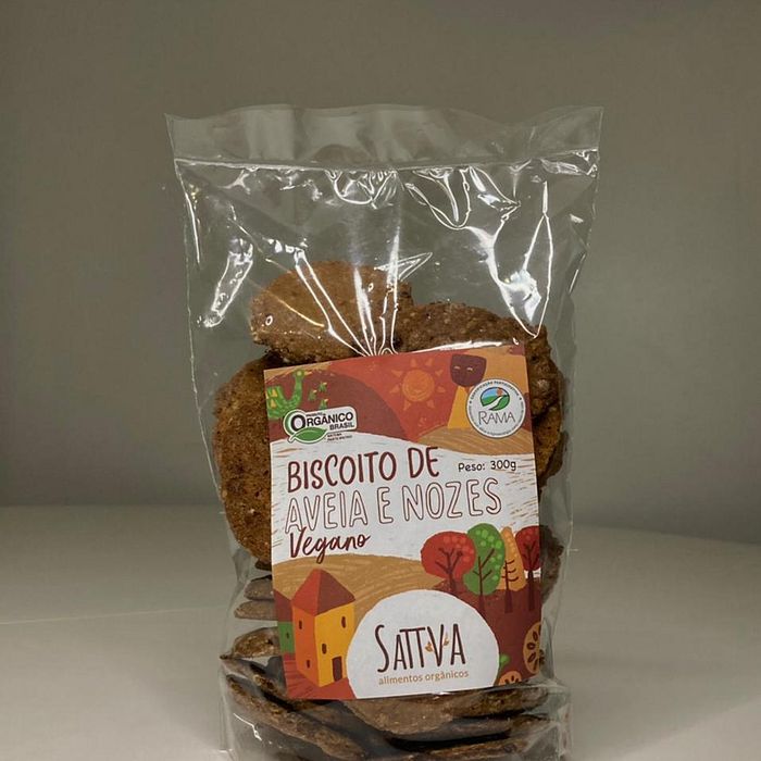 Biscoito Vegano de Aveia e Nozes Orgânico