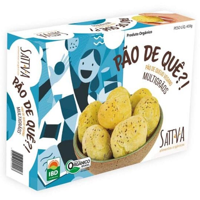 Pão de Quê!? Multigrãos – Pão de Queijo Vegano sabor Batata, Chia, Gergelim e Linhaça