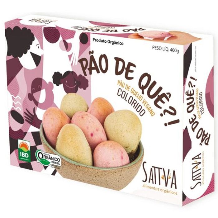 Pão de Quê!? Colorido – Pão de Queijo Vegano sabor Batata Doce, Beterraba e Espinafre (congelado)