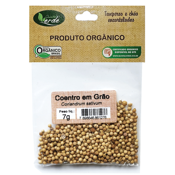 Coentro em Grãos Orgânico - 7G - Quintal Verde