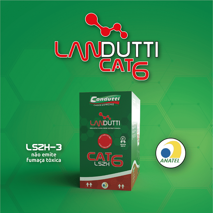 CABO LANDUTTI CAT6 LSZH-3 4P (GIGABIT) AZ CX 305M